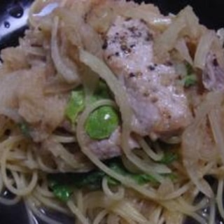 ポークステーキと大根おろしのパスタ